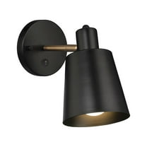 Access Lighting 1 Light Adjustable Wall Sconce in Black with Antique Brushed Brass Color