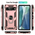 thumbnail image 7 of SaniMore Tri-layer Case for Google Pixel 8 Pro 6.7" 2023, 360° Rotating Holder/Kickstand Rugged PC Back + TPU Bumper Magnetic Car Mount Anti-fingerprint Anti-fall Heavy Duty Protective Case, Pink, 7 of 7