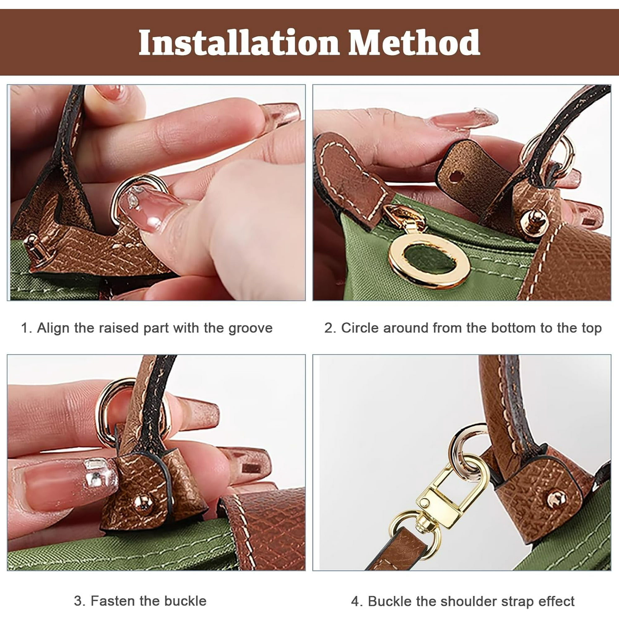 Mini Bag Strap for Longchamp Adjustable Leather Handbag Straps Crossbody No Punch Replacement Shoulder Strap for Longchamp Mini Bag Brown Walmart