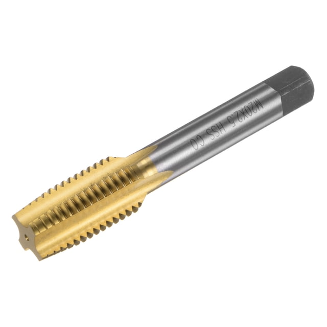 Unique Bargains M20 x 2.5 Titanium Coated M35 High Speed Steel Straight Flute Metric Thread Screw Tap