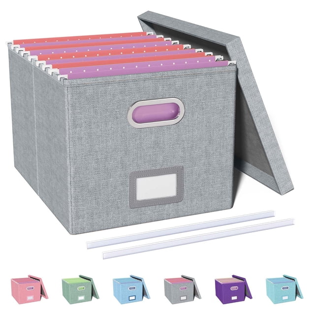 Organizador de archivos Oterri, caja de archivo colgante de MDF gris