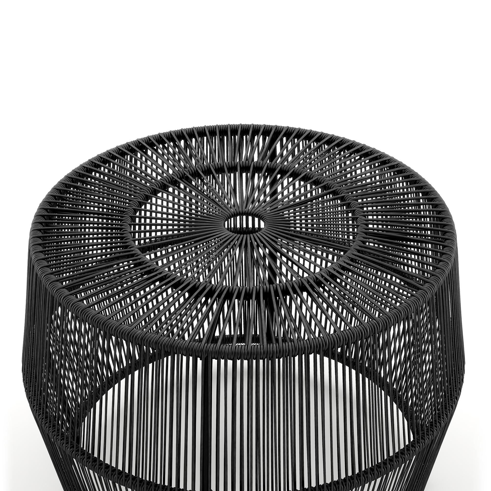 Calli Wicker All-Weather Coffee Table for Indoor Outdoor Use, Black