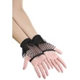 thumbnail image 3 of ToBeInStyle Women's Fringed Mini Diamond Net Gloves - Black - One Size, 3 of 3