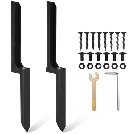 WHAMVOX Metal Fence Posts Galvanized Sheet 2Pcs Sturdy Support 15.7X2.2X1.4in