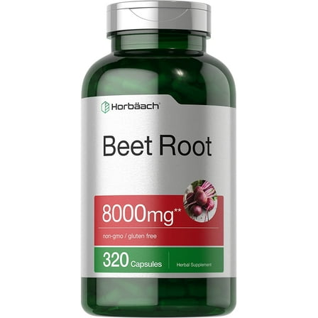 Beet Root 8000mg | 320 Capsules | Herbal Extract Supplement for Men and Women | by Horbaach