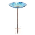 thumbnail image 5 of Glass Bird Bath, Garden Outdoor Birdbaths Birdfeeder with Metal Stake Peacock, 5 of 8