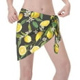 thumbnail image 3 of Kll Lemon Fruits Flowers Leaves Print Women'S Sarong Coverups Short Bathing Suit Wrap Skirt Beach Wrap Swimsuit Cover Ups, 3 of 7
