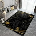 thumbnail image 2 of Simple Style Area Rugs, Golden Vine Black Leaves Hallway Carpet, Modern Soft Comfy Washable Non-Slip Living Room Rug for Bedroom Living Room Study Playing Home Decor Mats 4x5ft, 2 of 7