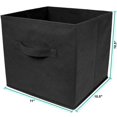 thumbnail image 2 of Greenco Foldable Fabric Black Storage Cubes Bins | Non-Woven Fabric | Black Bins Shelf Organizer | 6 Pack, 2 of 5