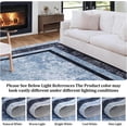 thumbnail image 6 of Modern Bordered Washable Rug Non Slip Throw Rugs for Entryway Soft Bedroom Entry Mat Non-Shedding Accent Rugs Blue 10 * 13ft, 6 of 9