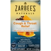 Zarbee's Naturals Cough & Throat Relief Nighttime Drink Mix with Vitamin C, Zinc, & Real Elderberry, Natural Honey Lemon Flavor , 6 Packets