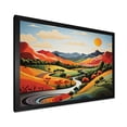 thumbnail image 2 of Designart "Multicolor Minimalism Line Art Landscape IV" Landscapes Framed Wall Art Decor - Traditional Red Meadow Bedroom Framed Canvas Wall Art, 2 of 6