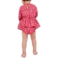 thumbnail image 3 of Franhais  Mommy and daughter parent-child dress, Mom Kid Girls Dots Print Ruffle Long sleeve Dress with Belt , Baby Girls Romper Skirt, 3 of 9