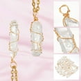 thumbnail image 4 of 20 Pcs Natural Quartz Crystal Pendant Gold Plated Wire Wrapped Quartz Clear Crystal Gemstone Pendant without Chain Healing Stones Pendant for Necklaces Earrings Jewelry Making DIY, 4 of 6