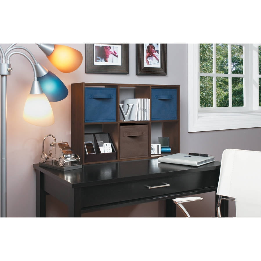 6 Cube Shelf Storage Organizer Wood Mini Cubicles SET OF 2 Espresso