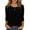 Black, variant on UVEASISHA Womens 3/4 Sleeve Shirt Henley Neck Pleated Tops Solid Color Tunic Shirts Spring Summer Trendy Tee Shirts Dressy Casual Blouses L