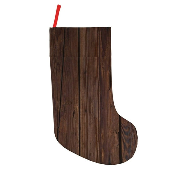 Uemuo Vintage Wood Print Christmas Stockings, 18inch Xmas Hanging Stocking Decorations for Christmas Party Family Decor