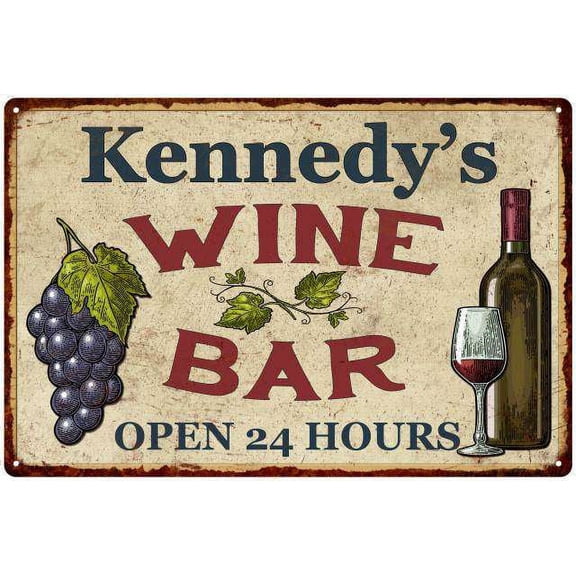 Kennedy's Rustic Wine Bar Sign Wall Decor Kitchen Gift 8 x 12 High Gloss Metal 208120056686