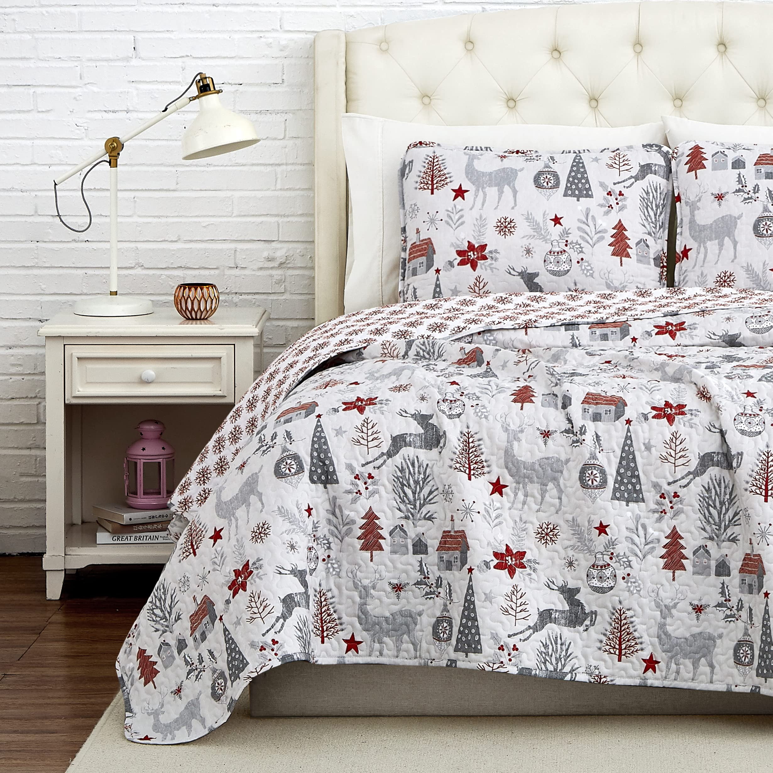 Southshore Fine Living, Inc. Holly Jolly Christmas Bedding Set with Shams, King/California King