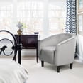 thumbnail image 3 of Alden Design Upholstered Barrel Accent Chair for Livingroom, Gray Velvet, 3 of 10