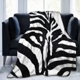 thumbnail image 7 of Black and White Zebra Pattern Throw Blanket, Fluffy Soft Cozy Blanket Flannel Plush Microfiber Couch Throw 50"x40", 7 of 7
