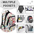 thumbnail image 5 of Pzuqiu Book Reading Axolotl 4 Piece School Backpack Set 17 Inch for Girls Middle School Students with Lunch Bag Pencil Case Large Capacity Schoolbag with Breathable Shoulder Straps for Back to School, 5 of 7