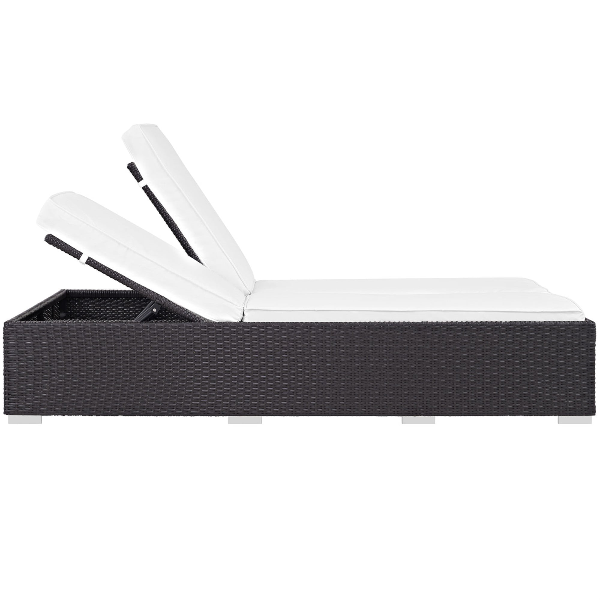 Ergode Convene Double Outdoor Patio Chaise Espresso White