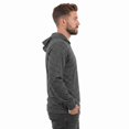 thumbnail image 2 of Men's Long Sleeve Hooded Ribbed Cuff Solid Tee/T-Shirt , Charcoal Gray L, 1 Pack, 2 of 6