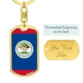 thumbnail image 3 of Belize Flag Keychain Dog Tag Stainless Steel or 18k Gold, 3 of 16