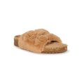 thumbnail image 1 of Bamboo Double Buckle Soft Faux Fur Cork Trim Slide Sandal 20329, 1 of 6