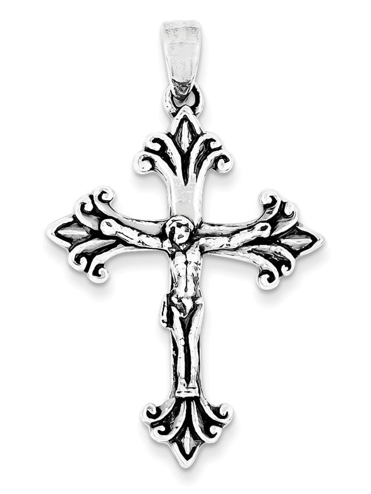 Mia Diamonds 925 Sterling Silver Cubic Zirconia Passion Cross Pendant 29mm x 16mm