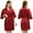 Bright Red, variant on Women's Silk Satin Robes Silky Night-Robe Short Bathrobe Sleepwear Short Robe Solid Color Pjs S-XXL