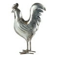 thumbnail image 2 of Brown Galvanized Iron Rooster Sculpture in Silver/Gray, 2 of 3