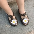 thumbnail image 5 of Dengmore Toddler Sandles Girls Jelly Sandals Rubber Sole Closed Toe Princess Flat Flower Summer Shoes, Black, 2-9 Years Old, 5 of 6