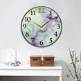 thumbnail image 4 of Green with Purple Marble Wall Clocks Battery Operated 11.9 Inch Round Clock Acrylic Silent Non-Ticking Bedroom Living Room Decorative Clocks, 4 of 10