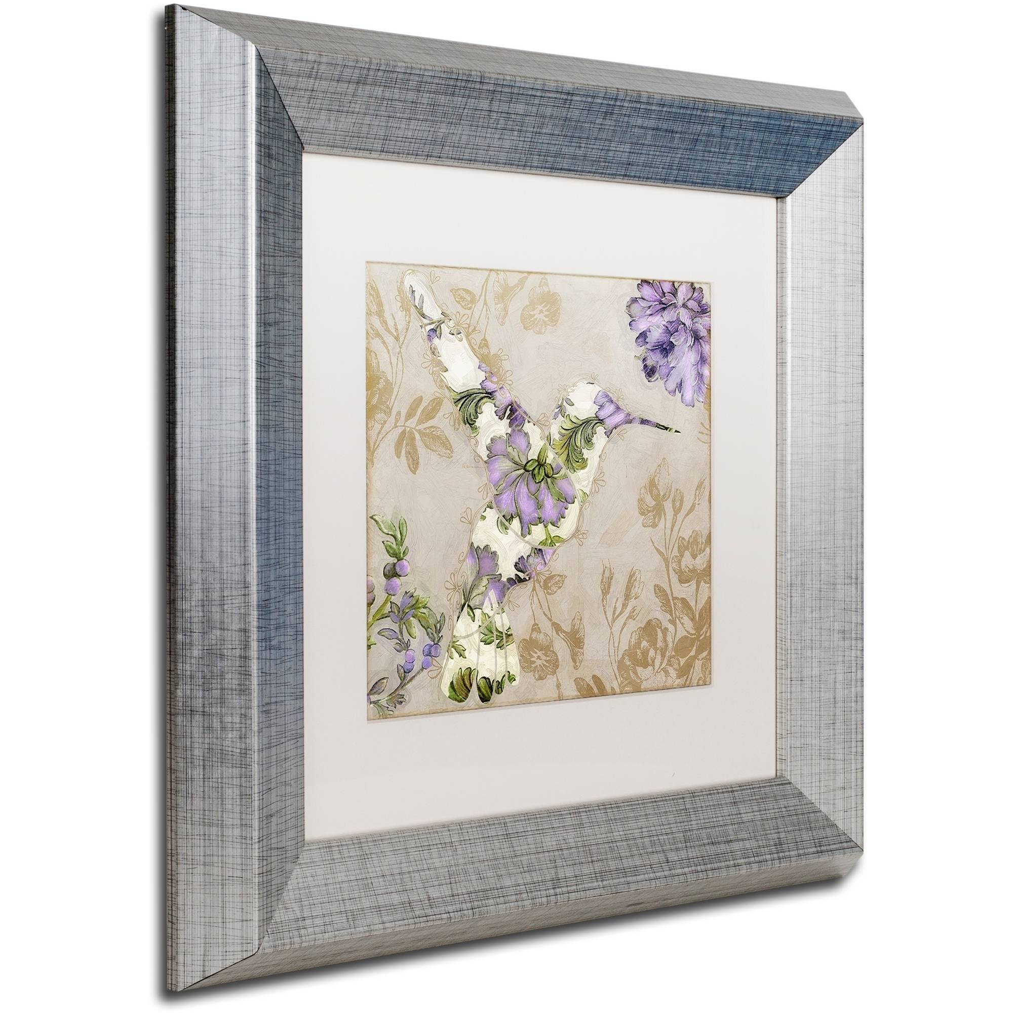 Trademark Fine Art "Winged Tapestry IV" Canvas Art by Color Bakery White Matte, Silver Frame