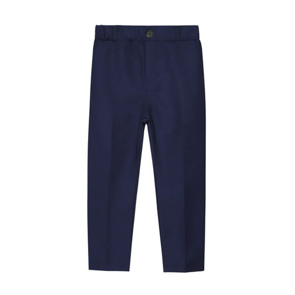 LOVZFMLL Boys Suit Pants Casual Uniform School Pants Straight-Leg Relaxed Fit Pants Comfy Soft Formal Pants with Pockets Little Boys Clothes 9-10 Years