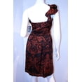 thumbnail image 2 of ANDREW MARC New York MD1E9308 Garnet Black RUFFLED Sleeve DRESS Paisley ( 4 ), 2 of 2