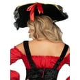 thumbnail image 3 of Leg Avenue Pirate Hat with Lace Trim and Bows, O/S, Black/Red, 3 of 5