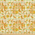thumbnail image 2 of Ambesonne Vintage Fabric by the Yard Upholstery, Orangish Flowers Leaves, 2 Yards, Dark Yellow and Pale Orange, 2 of 5