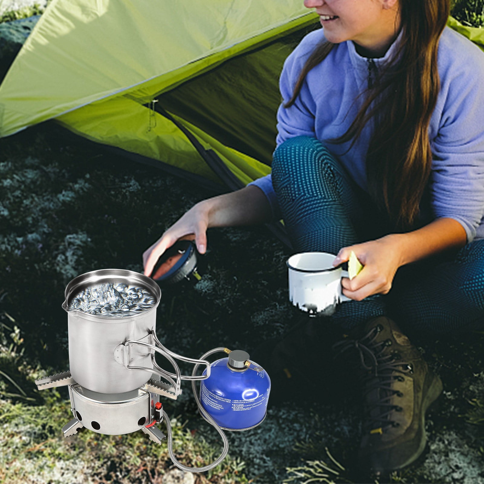 6000W Windproof Camping Gas Stove with Piezo Ignition