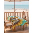 thumbnail image 2 of Outdoor Tablecloth with Umbrella Hole for Patio/Picnic/Party/Camping, Welcome Waterproof Table Cloth Rectangle Table Cover Washable, Summer Sunflowers Bohemia Floral Country Teal Green (60"x 84"), 2 of 8