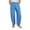 Blue, variant on Teen Girls Casual Cotton Linen Pants Lightweight Summer Loose Fit Elastic Waist Plus Size Loung𝐞 Long Trousers Solid