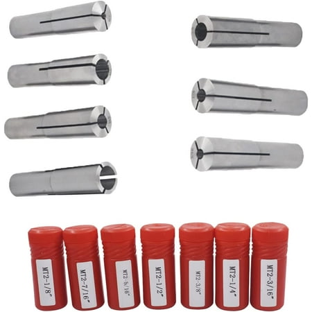 

EPOTOOR MT2 Morse Taper Collet Set 1/8 Inch to 1/2 Inch Precision Collet Set Mill Chuck Holder for Machining Turning (7 Pack)