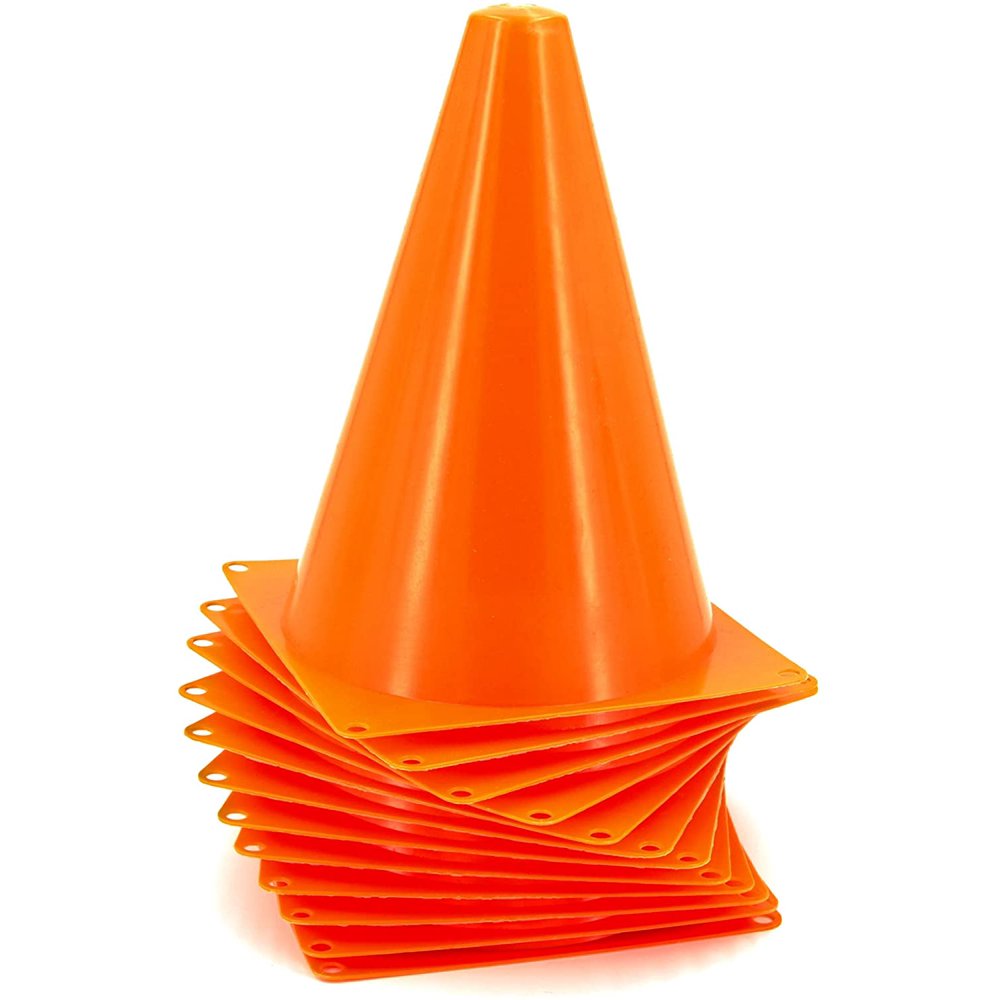 Plastic Traffic Cones 12 Pack of 7” Construction Theme Party Sports