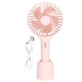 thumbnail image 1 of Mini ventilador de escritorio recargable por USB para viajes, ventilador eléctrico portátil de color rosa, 1 of 8