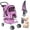 Pink, variant on XF XINFENG Pet Stroller, 4 Wheel Portable Foldable Cat Dog Stroller Travel Carrier for Small Medium Dogs & Cats, 33 lbs Capacity Jogger Stroller with Cup Holder & Storage Basket, Purple