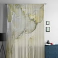 thumbnail image 5 of Marble Yellow Semi Sheer Curtains Drapes for Living Room, Bedroom, French Doors Window 84 Inches Long, Modern Abstract Ink Painting Luxury Rod Pocket Chiffon Curtain Drapery Voile Draperies Panel, 5 of 6