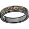 Obsession Men's Camo Black Zirconium Ring with Polished Edges and Deluxe Comfort Fit