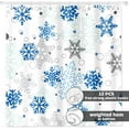 thumbnail image 4 of Winter Christmas Snowflake Shower Curtain Falling Snowflake Waterproof Shower Curtains for Bathroom Decor,72"x72", 4 of 6